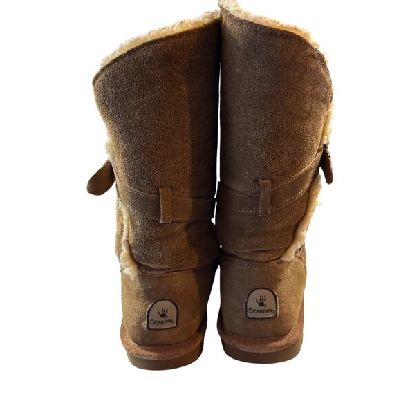 Bearpaw Womens Shearling-Lined Suede Boots Size 10 Brown - Picture 4 of 7